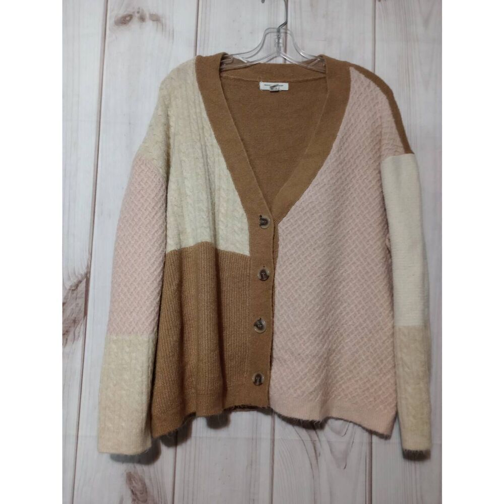 Beach Lunch Lounge Sweater Ladies Extra Large Cardigan Tan Cream